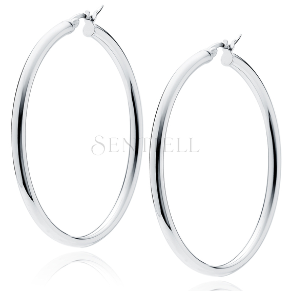 Silver (925) earrings hoops - highly polished