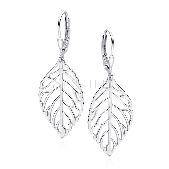 Silver (925) earrings leaf