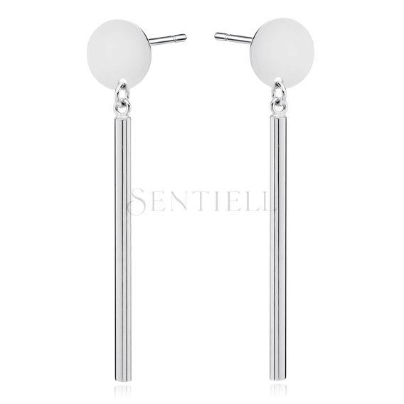 Silver (925) earrings round plate with wire