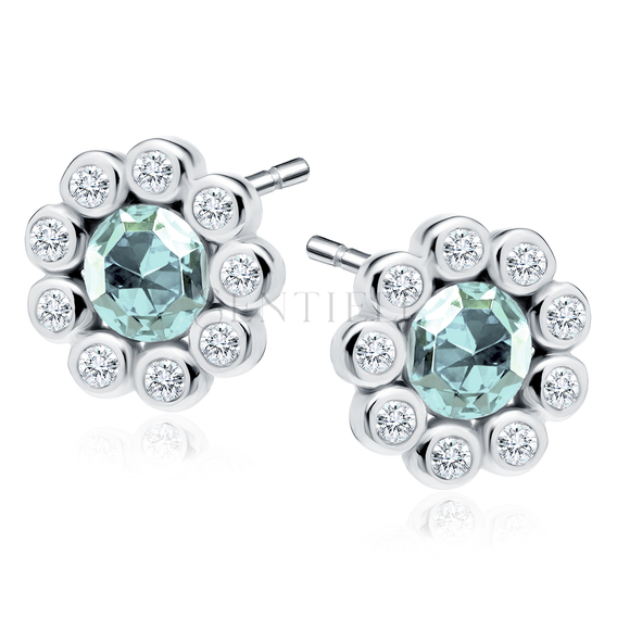 Silver (925) earrings with aquamarine zirconia