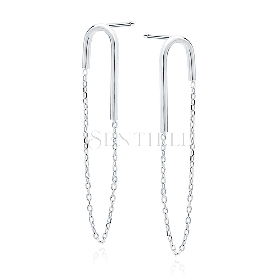 Silver (925) earrings with chain