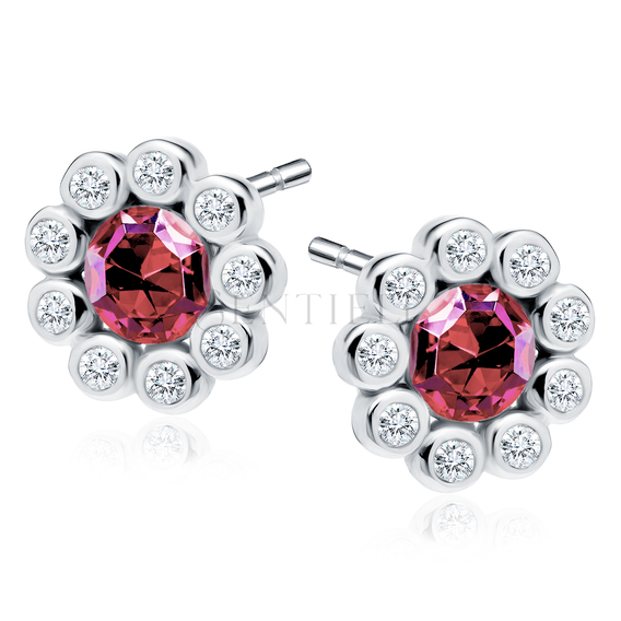 Silver (925) earrings with pink zirconia