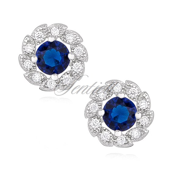 Silver (925) earrings with sapphire zirconia