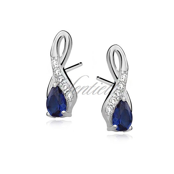 Silver (925) earrings with sapphire zirconia