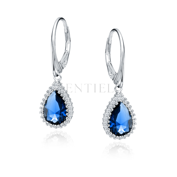 Silver (925) earrings with sapphire zirconia