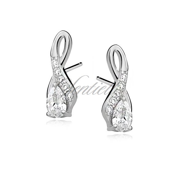 Silver (925) earrings with white zirconia