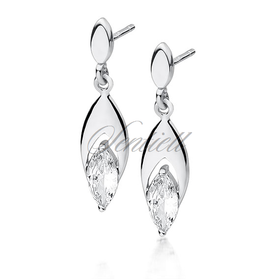 Silver (925) earrings with white zirconia