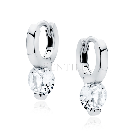 Silver (925) earrings with white zirconia