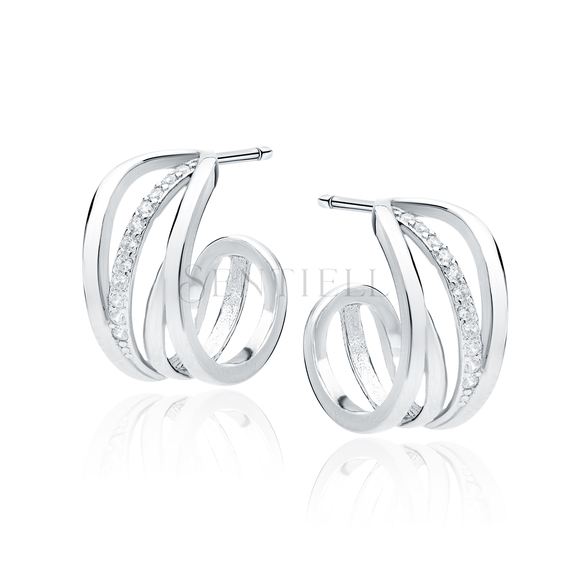 Silver (925) earrings with white zirconias