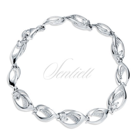 Silver (925) elegant bracelet with white zirconias