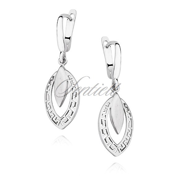 Silver (925) elegant earrings greek pattern