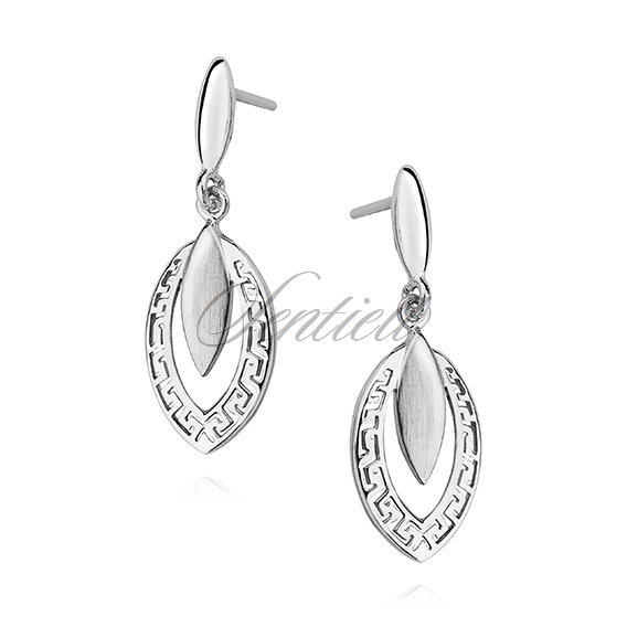 Silver (925) elegant earrings greek pattern
