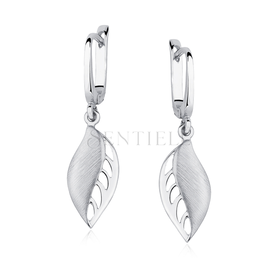 Silver (925) elegant earrings - leafs