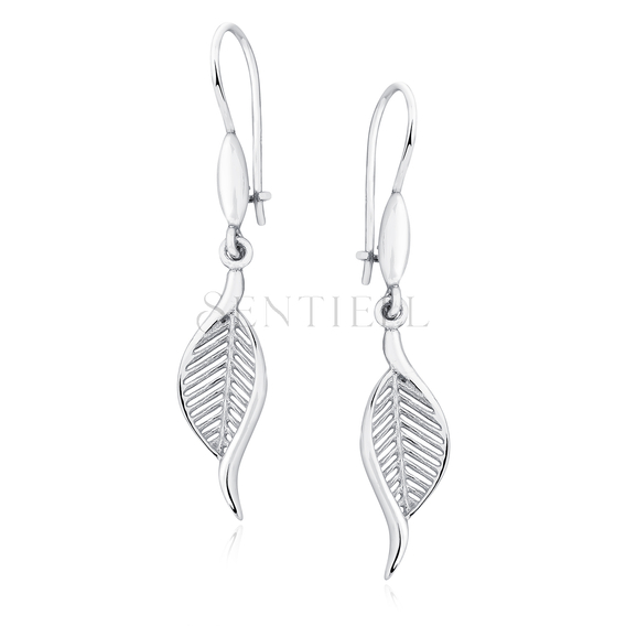 Silver (925) elegant earrings - leafs