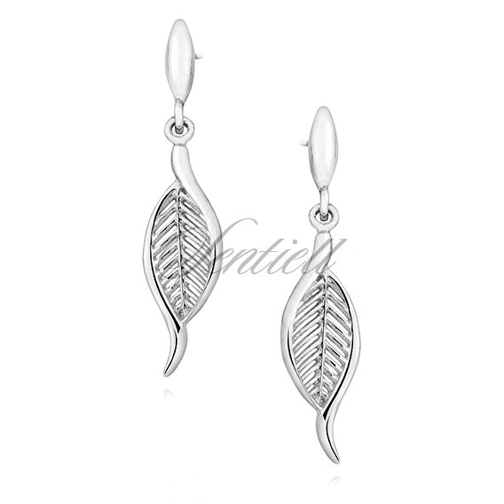 Silver (925) elegant earrings - leafs