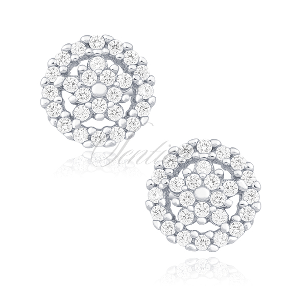 Silver (925) elegant earrings with zirconia