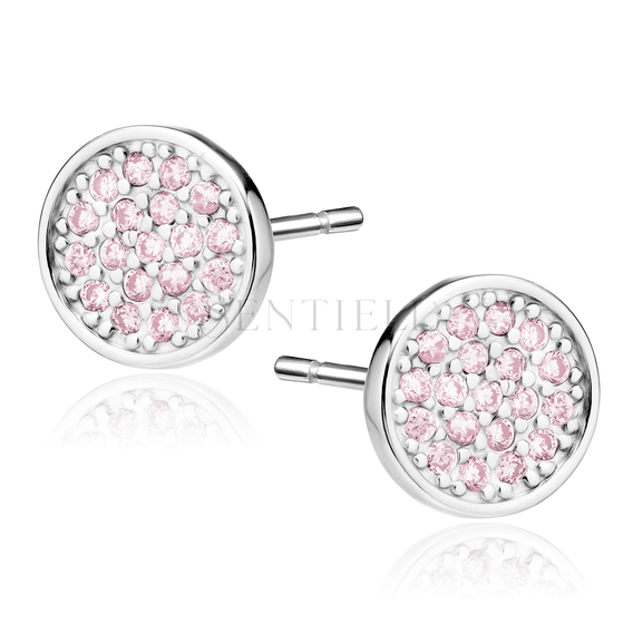 Silver (925) elegant round earrings with zirconias