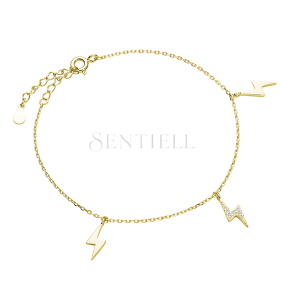 Silver (925) gold-bracelet bracelet - lightning with zirconia