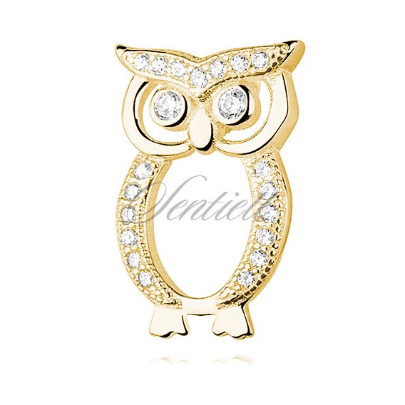 Silver (925) gold-plated Owl pendant with zirconia