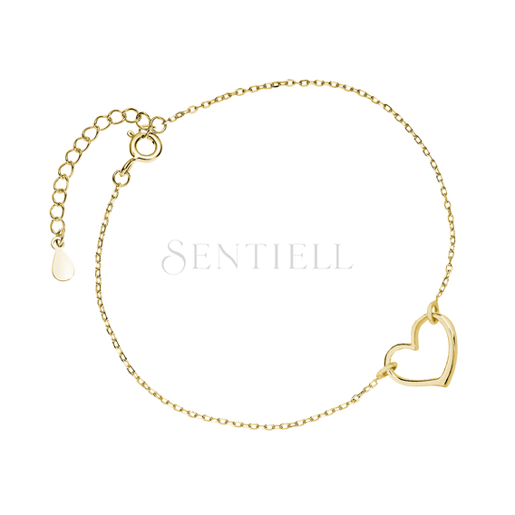 Silver (925) gold-plated bracelet - heart