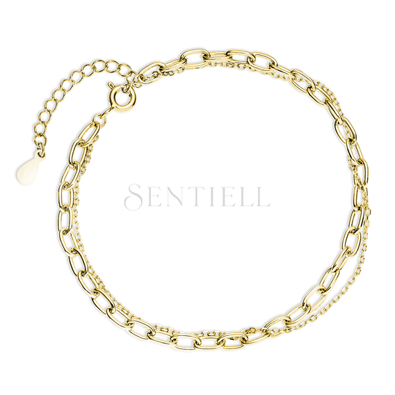 Silver (925) gold-plated double chain bracelet