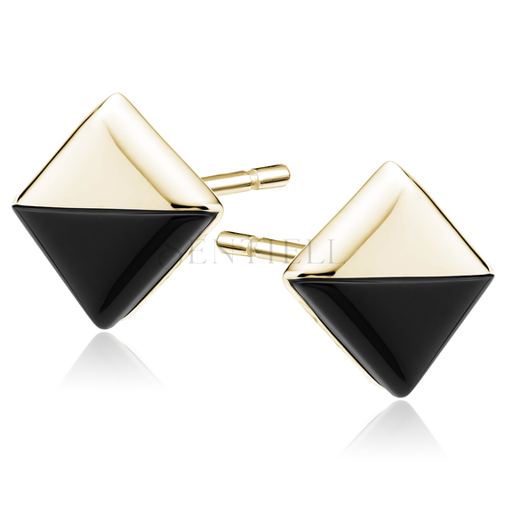 Silver (925) gold-plated earings with black onyx