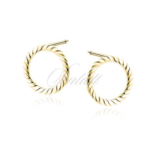 Silver (925) gold-plated earrings - braided circle