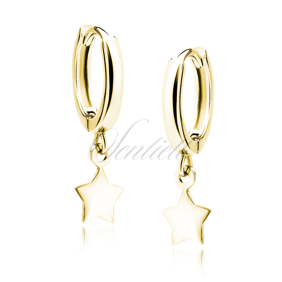 Silver (925) gold-plated earrings hoop with star
