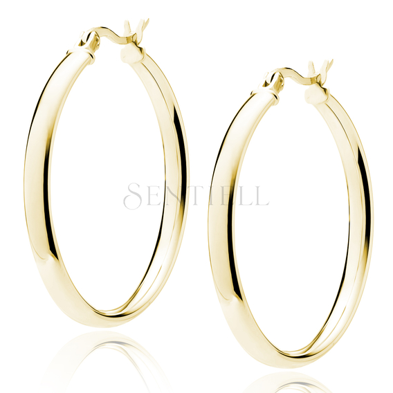 Silver (925) gold-plated earrings hoops - highly polished