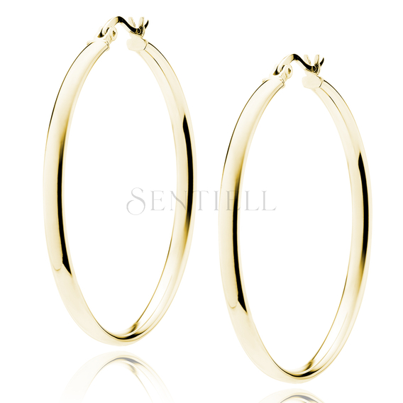 Silver (925) gold-plated earrings hoops - highly polished