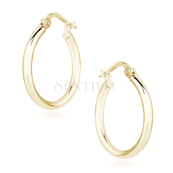 Silver (925) gold-plated earrings hoops - highly polished