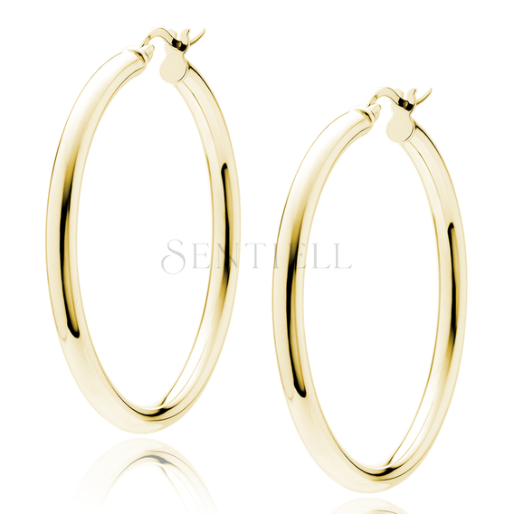 Silver (925) gold-plated earrings hoops - highly polished