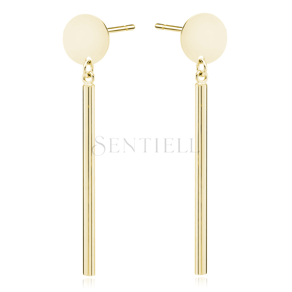 Silver (925) gold-plated earrings round plate with wire