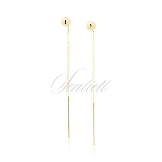 Silver (925) gold-plated earrings - sphere