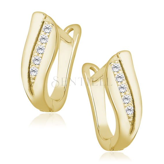 Silver (925) gold-plated earrings with zirconia