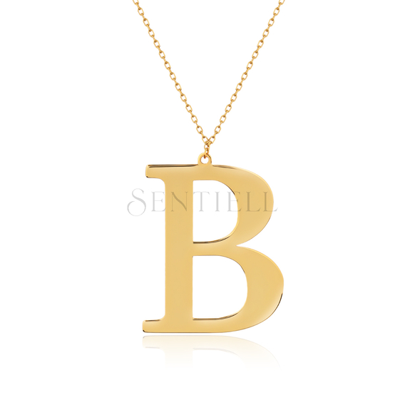 Silver (925) gold-plated necklace - letter B