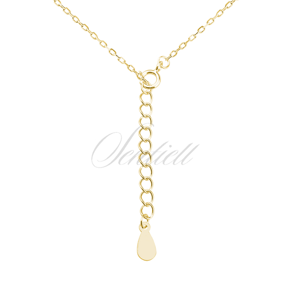 Silver (925) gold-plated necklace seashell with a pearl and white zirconias