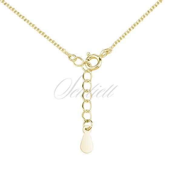 Silver (925) gold-plated necklace with circle and black zirconias / spinels