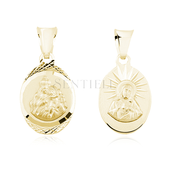 Silver (925) gold-plated pendant - Jesus Christ / Scapular Mary