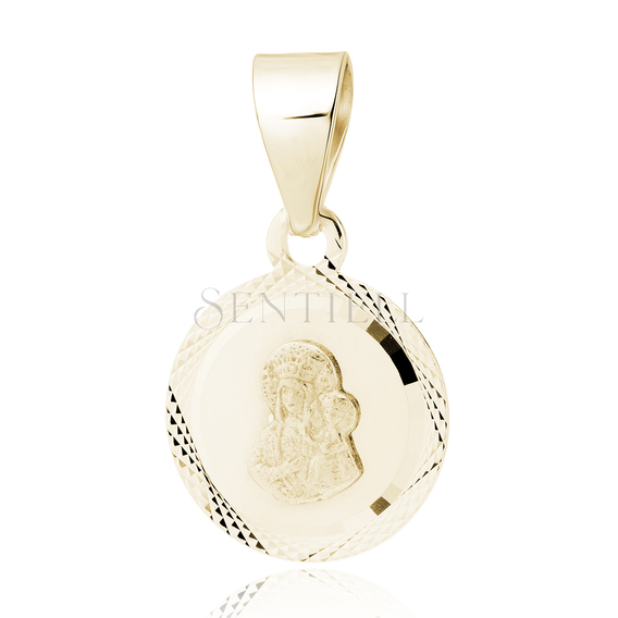 Silver (925) gold-plated pendant diamond cut - Blessed Virgin Mary / Black Madonna of Czestochowa