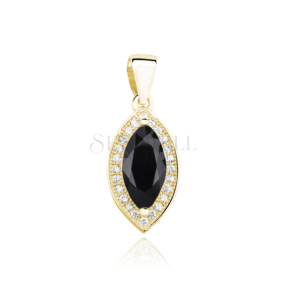 Silver (925) gold-plated pendant with black zirconia