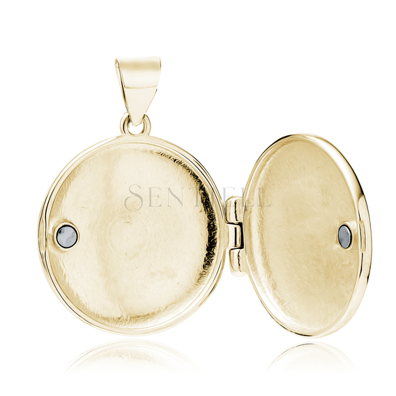 Silver (925) gold-plated polished pendant - round locket