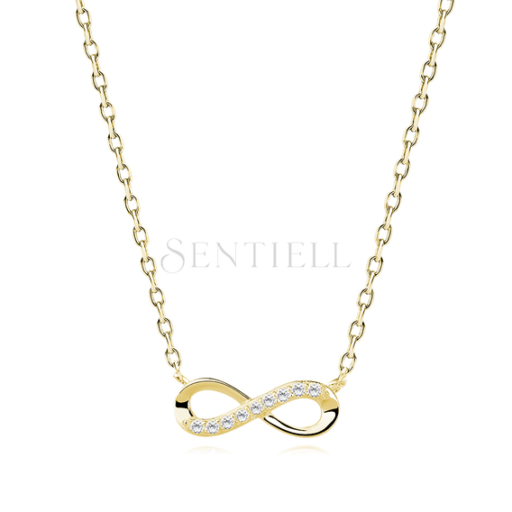 Silver (925) necklace Infinity with zirconia gold-plated