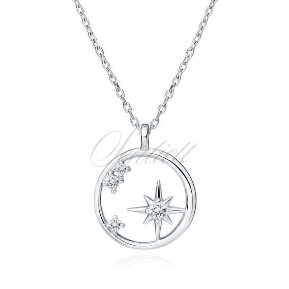 Silver (925) necklace Northern Star in circle