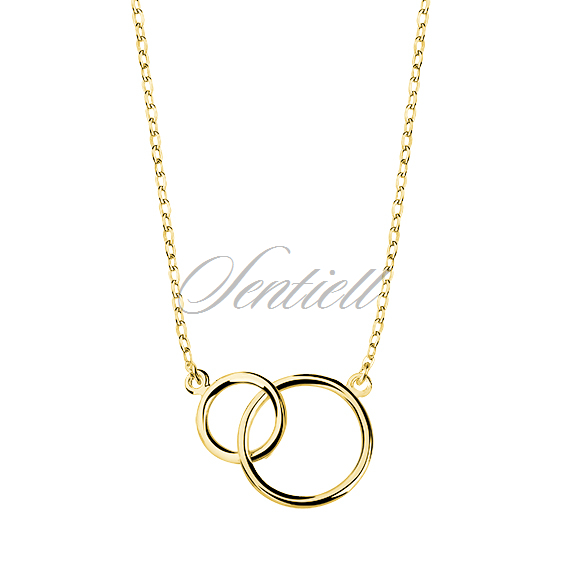 Silver (925) necklace connected circles gold-plated