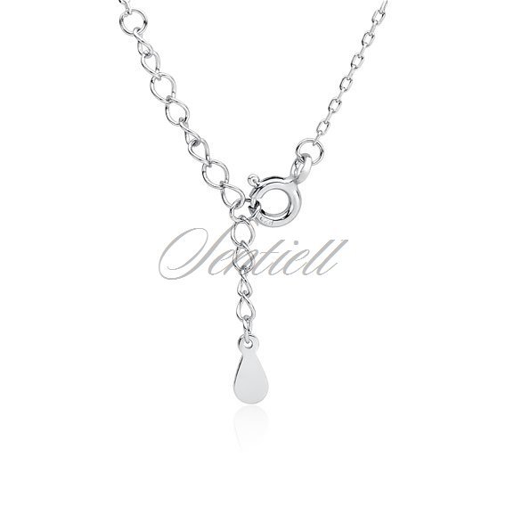 Silver (925) necklace - crescent with zirconia