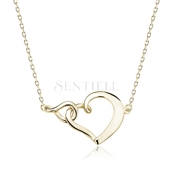 Silver (925) necklace heart and infinity - gold-plated