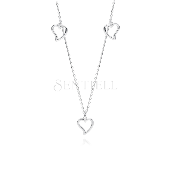 Silver (925) necklace hearts