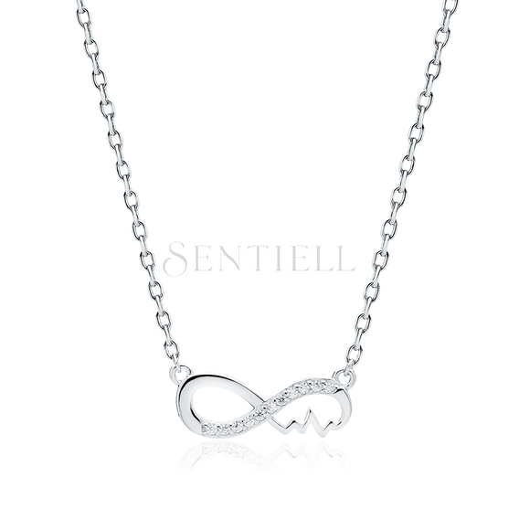 Silver (925) necklace - infinity with pulse