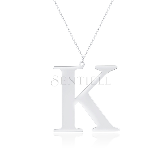Silver (925) necklace - letter K